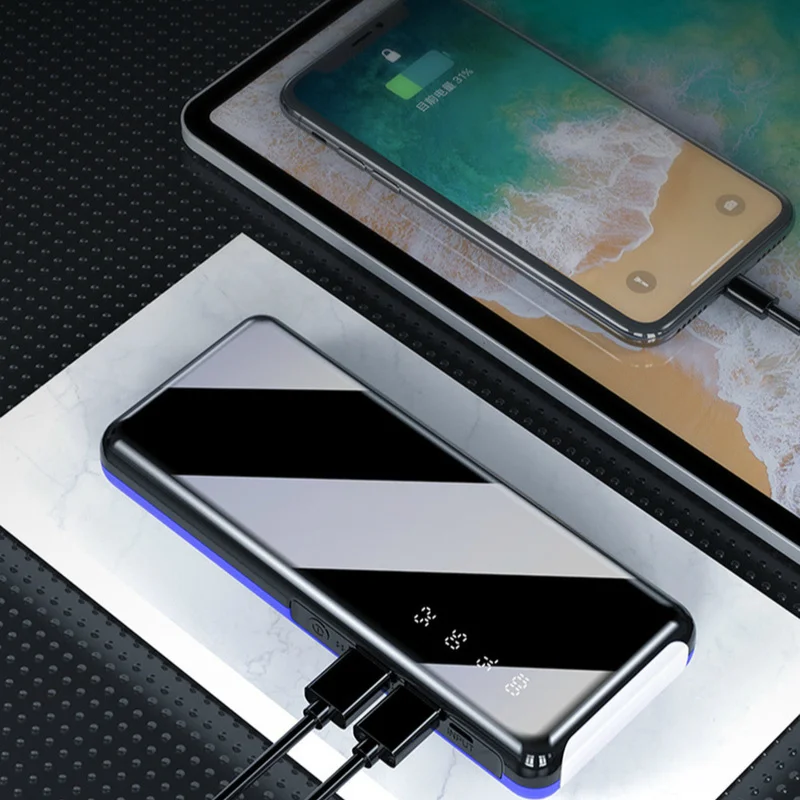 Портативное зарядное устройство 30000 мАч 2usb внешний аккумулятор для Xiaomi iPhone Samsung