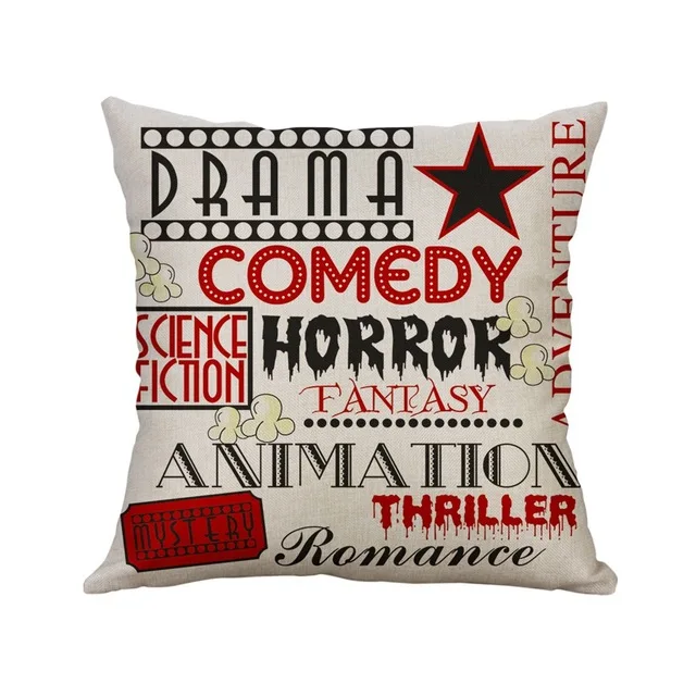 

Retro Movie Pillowcase Popcorn Polyester Polyester Pillowcase Home Bedroom Hotel Car Decoration Soft and Comfortable 45x45cm ..