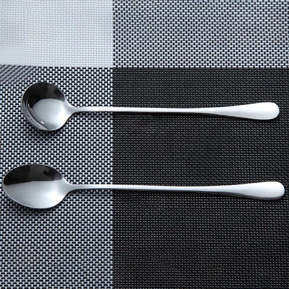 Длинная ручка из нержавеющей стали для мороженого десертный суповой кофе ложка