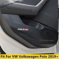 car door anti kick pad protection side edge film cover trim carbon fiber sticker accessories for vw volkswagen polo 2019 2022