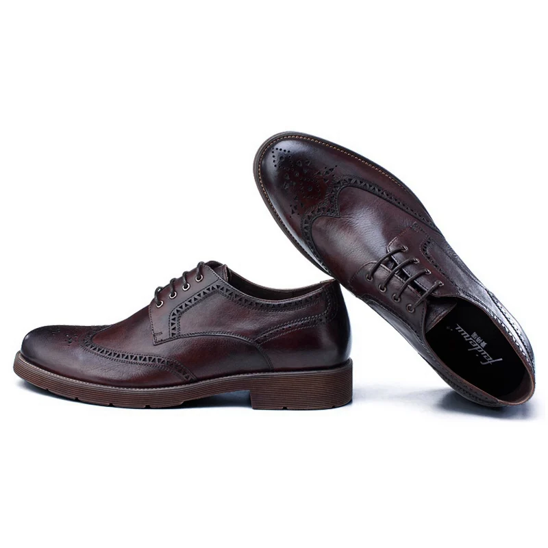 Мужские туфли-броги ручной работы оксфорды из натуральной кожи с перфорацией