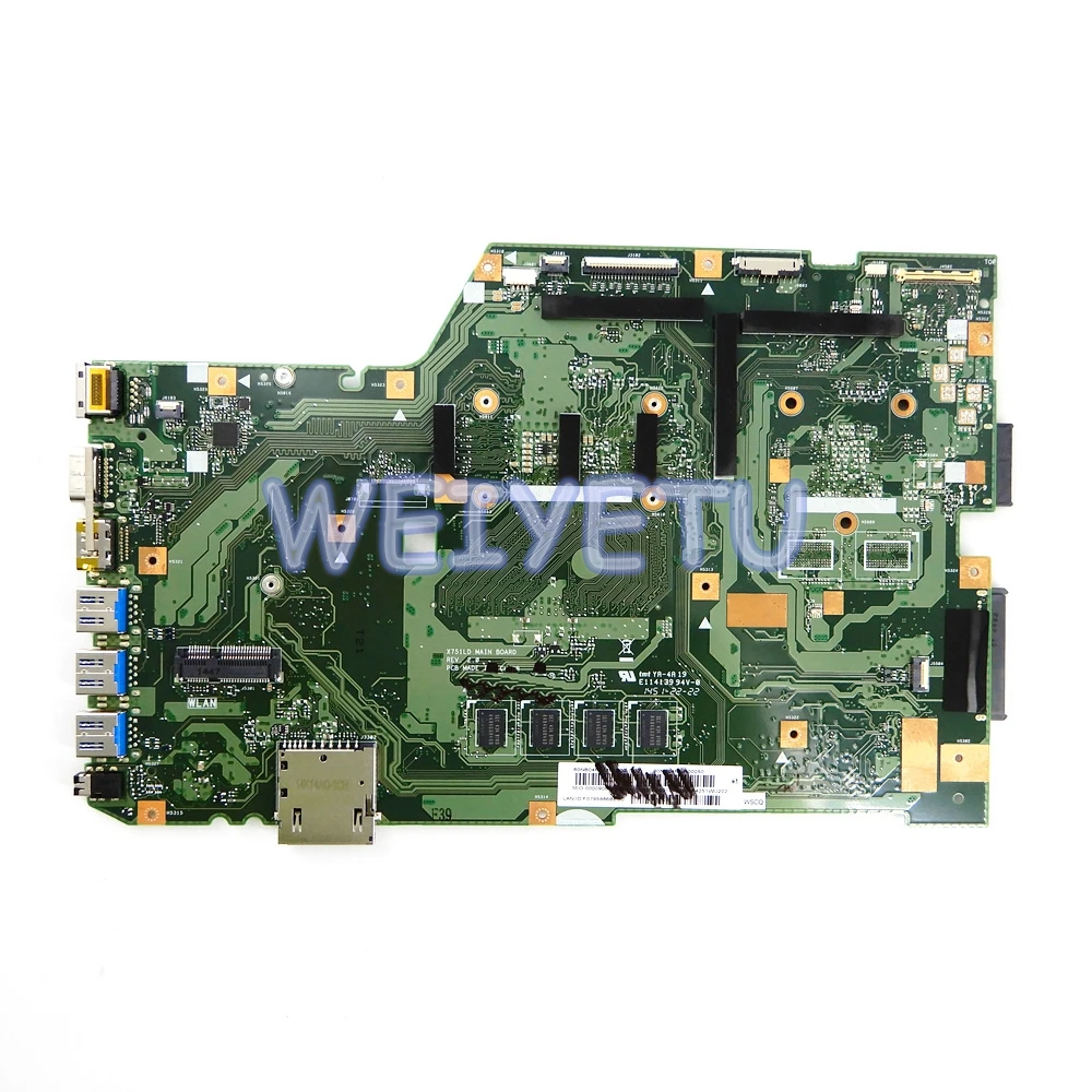 Материнская плата X751LA REV2.0 для ASUS X751L K751L K751LD R752L R752LD R752LN X751LD X751LN I3-4030CPU 4 Гб