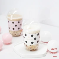 50pcs net red transparent ice cream cup packaging pudding jelly yogurt dessert cups party milk tea cup with lid and paper sleeve
