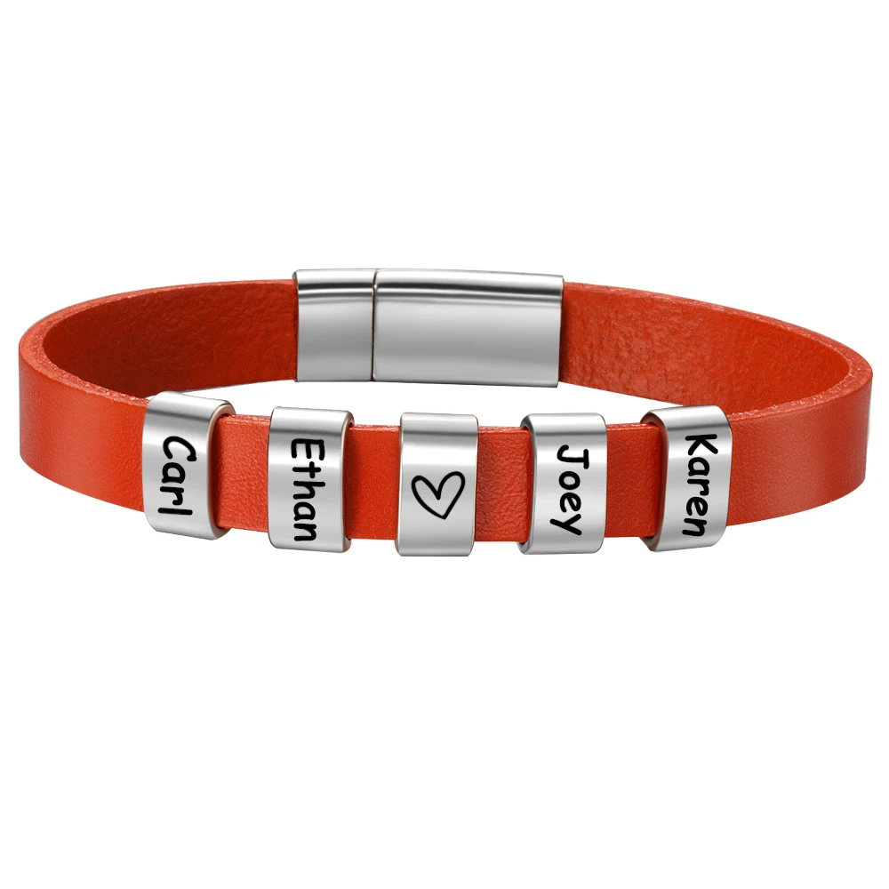 Персонализированный плетеный кожаный браслет для женщин и мужчин