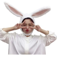 bunny hat rabbit hat ear moving jumping hat funny bunny plush hat cap for women girls cosplay christmas party holiday hat