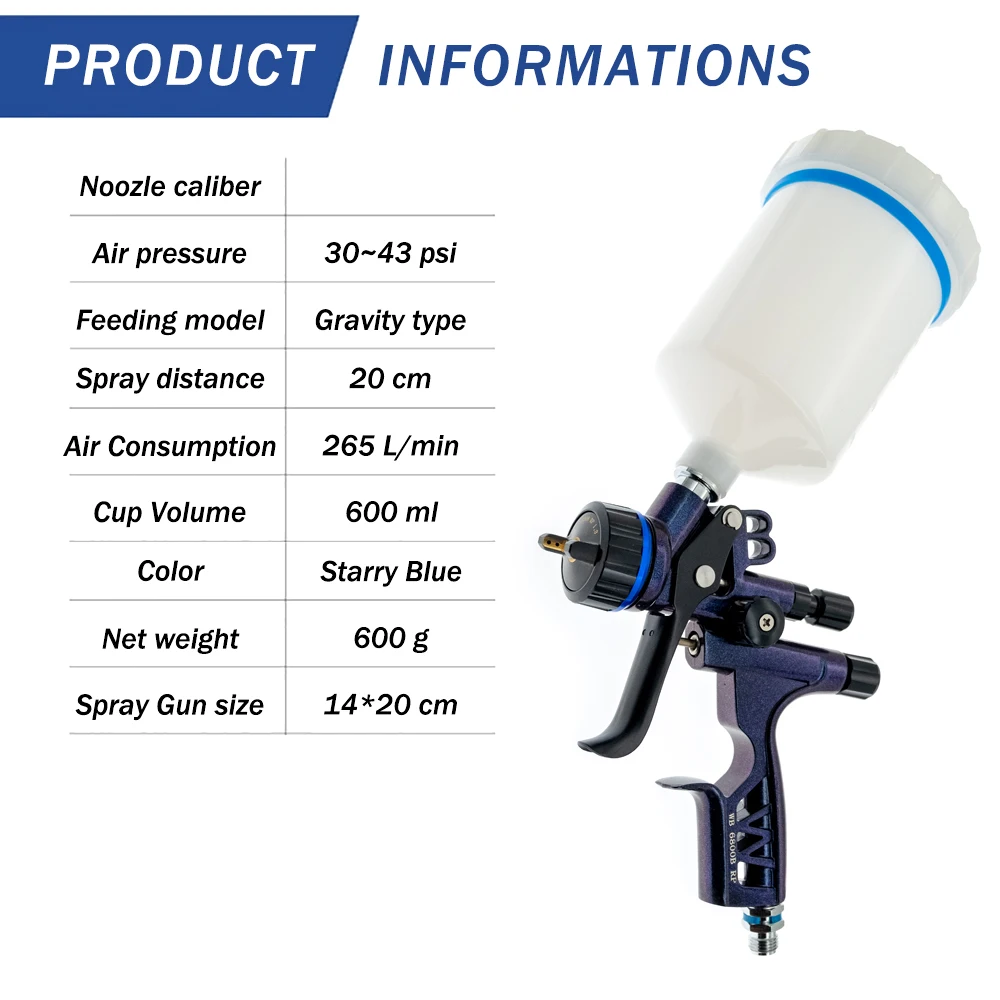 Высококачественный пистолет-распылитель RP 6800B пистолет для краски с соплом 1 3 мм