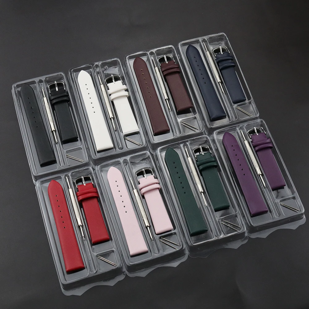 High Quality Genuine Leather Watch Strap Band 8mm 10mm 12mm 14mm 16mm 18mm 20mm 22mm 24mm Watchband Belt Wholesale With Packging