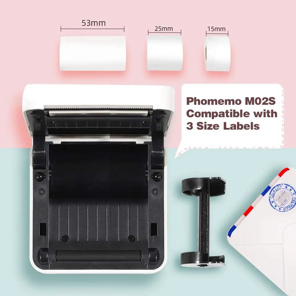 Портативный термопринтер Phomemo M02S миниатюрный Многофункциональный с Bluetooth для