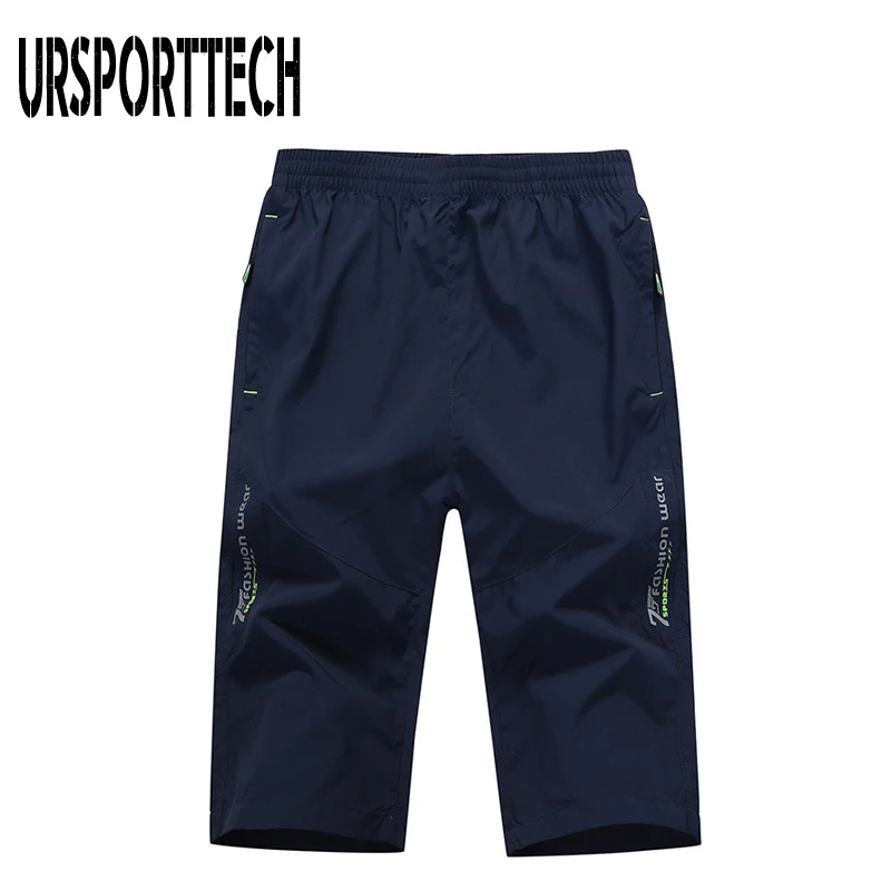 

Длинные шорты для мужчин, быстросохнущие, на молнии, с карманами, повседневные Бермуды, мужские тонкие, легкие, эластичные, мужские шорты, лето 2020, новые пляжные шорты