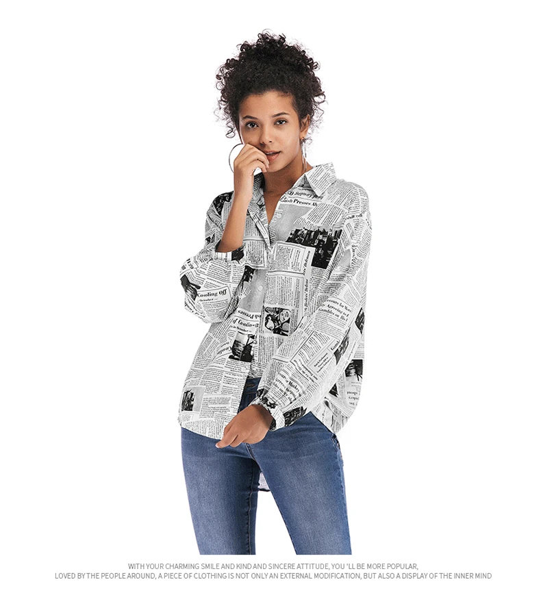 

European and American mid-length printed casual shirt women 2021 spring loose and thin all-match shirt plaid shirt