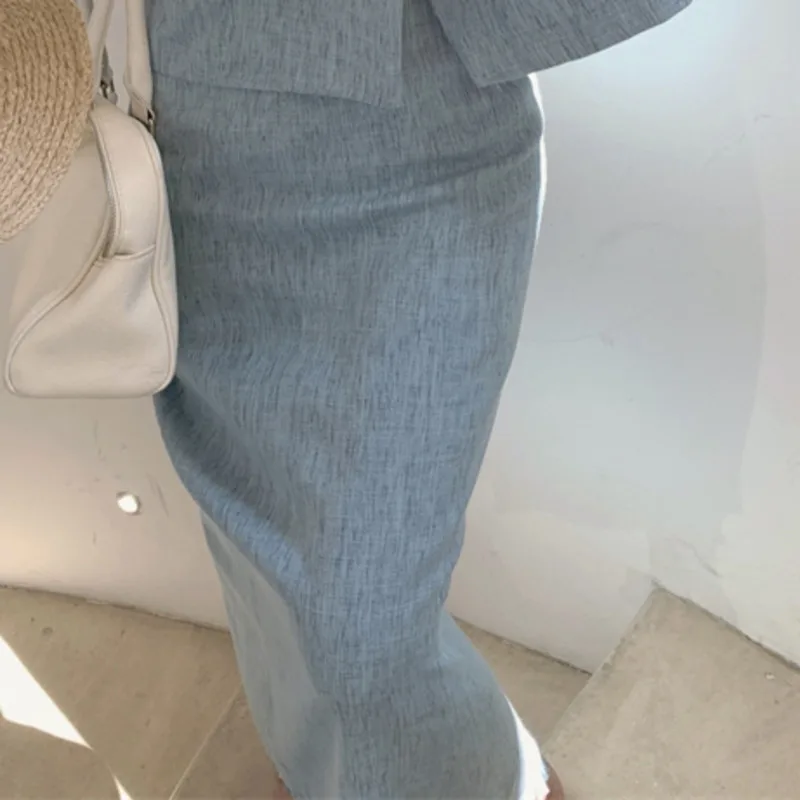 

Chic French Vintage Elegant Two Piece Sets Women Sexy V Neck Single Breasted Top + Slim High Waist Skirt Fashion Casual Outfits