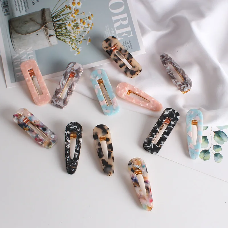 Модные стильные заколки для волос девочек в форме капли воды Утконос леопардовые