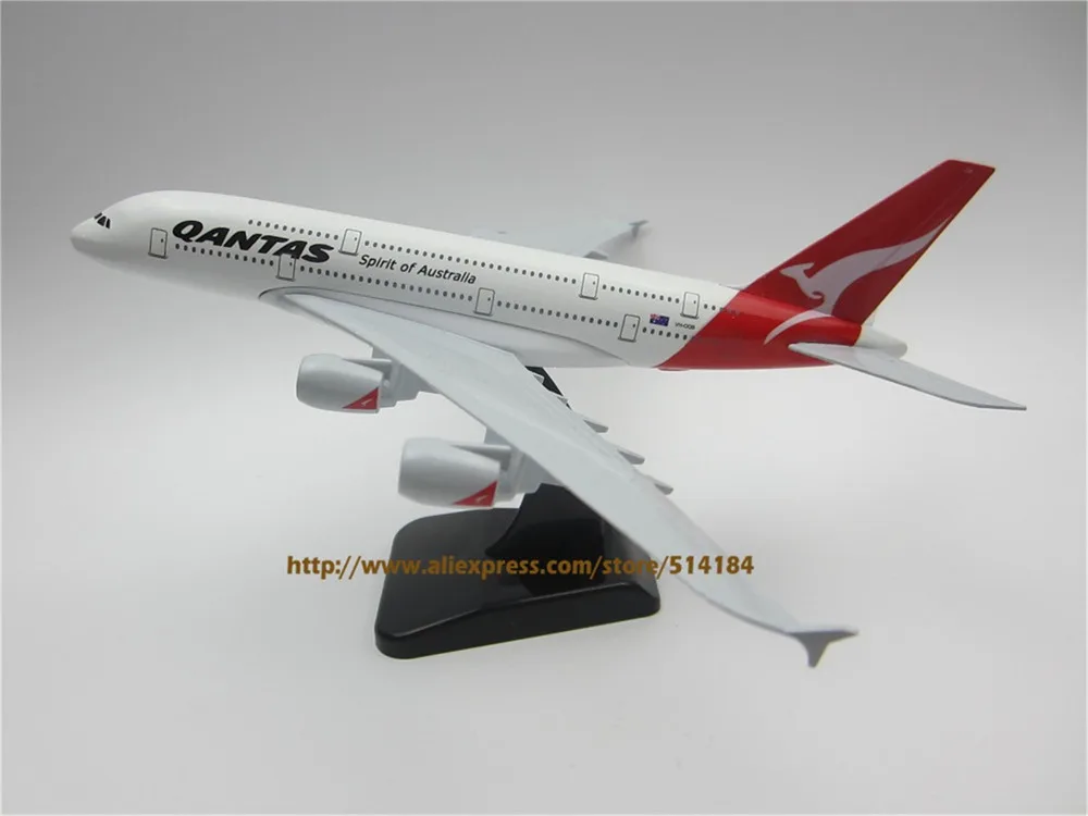 20 см модель воздушного самолета из металлического сплава Qantas Spirit Of Australia Airlines A380