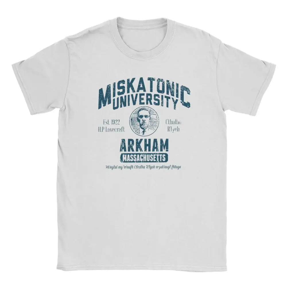 Fashion Miskatonic University Arkham T-Shirt for Men Crewneck Cotton T Shirts Short Sleeve Tee Gift Idea Clothing Plus Size |