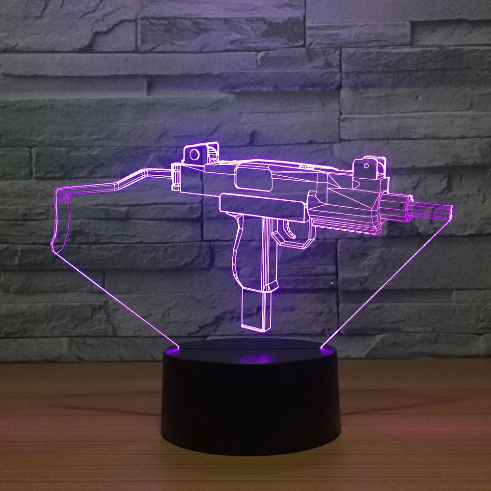 3D лампа для моделирования Submachine gun светодиодный ночсветильник сенсорная Новинка