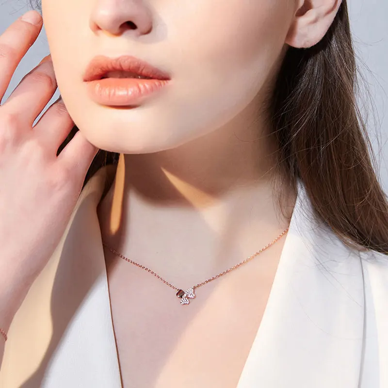 Длинное ожерелье из серебра 925 пробы с фианитами|Ожерелья| |