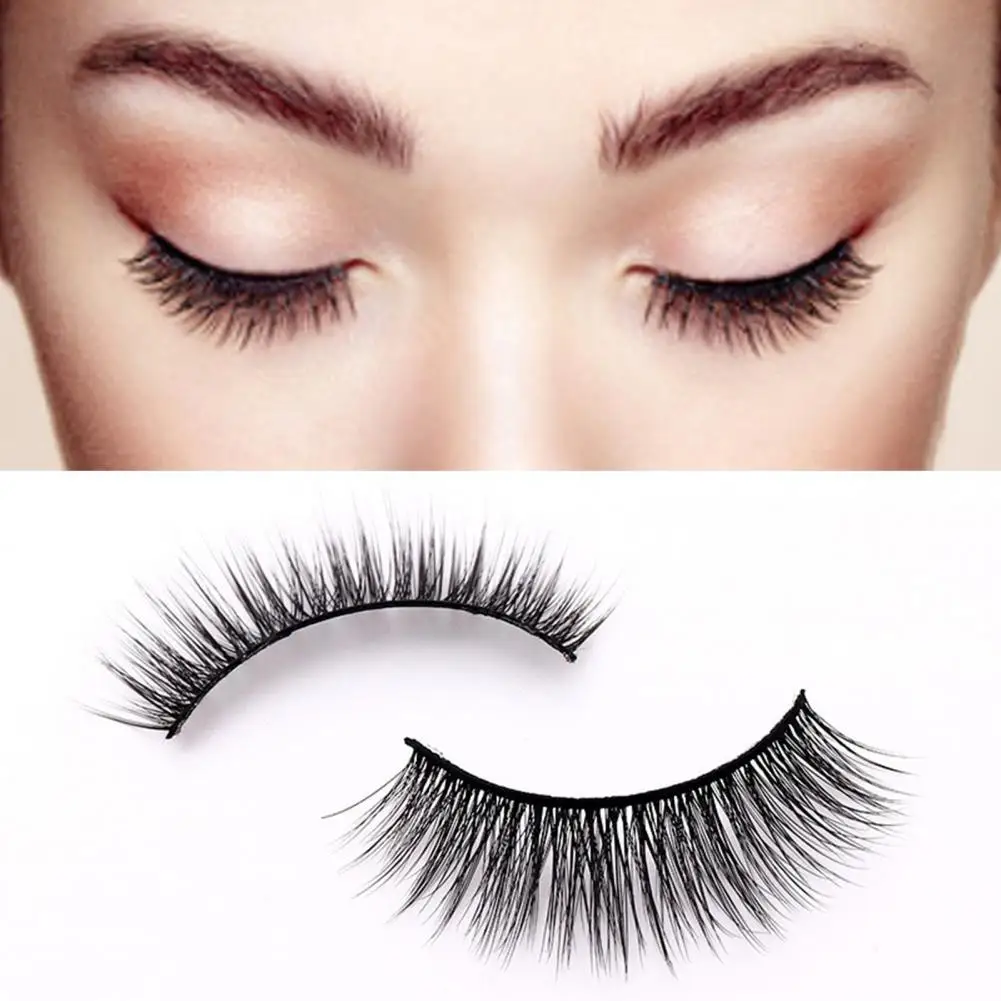 

Hot Sales!!! False Eyelash Self-Adhesive Eye Decoration Black 3D Fiber Thick Natural Artificial Eyelash for Beauty