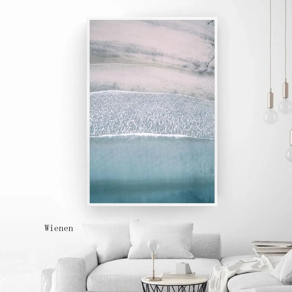 

Scandinavian Beach Landscape Bicycle Sun Bird Canvas Poster Nordic Wall Art Print Decorative Painting Picture for Living Room