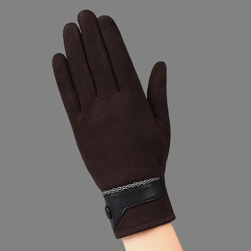 E- Brown Роскошные кожаные мото Guantes PU лоскутные толстые перчатки мужские зимние перчатки мужские мотоциклетные теплые перчатки противоскользящие - Цвет: E- Brown