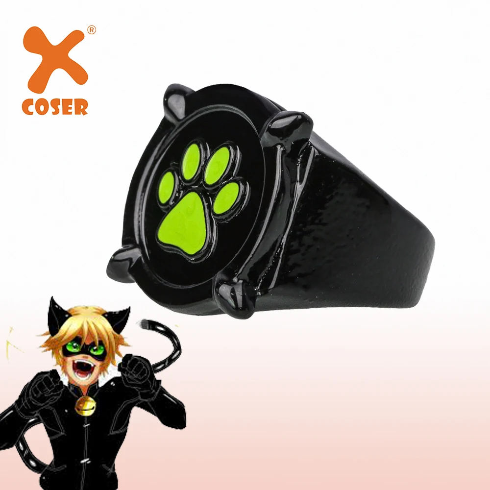 XCOSER, аниме Нуар, черное кольцо, цинковый сплав, кольцо для косплея на Хэллоуин, аксессуары для костюмированной вечеринки, подарок