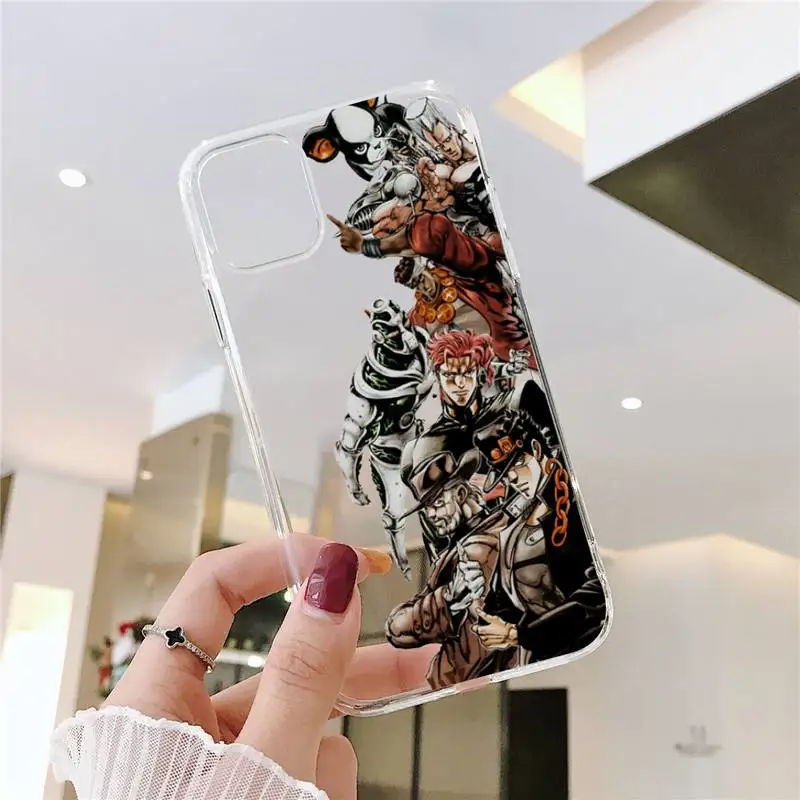 

Jojo Anime Bizarre Adventure Phone Case Transparent soft For iphone 5 5s 5c se 6 6s 7 8 11 12 plus mini x xs xr pro max