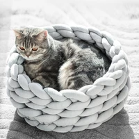 sleep luxury soft plush dog bed round shape sleeping bag kennel cat puppy sofa pet house winter warm s cushion