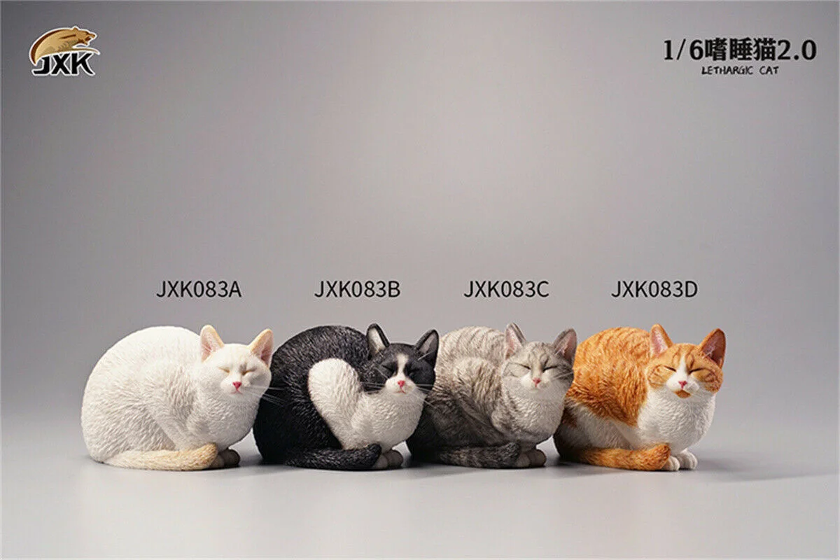 JXK-figura de gato perezoso 1/6, modelo de gato letargico 2,0, bonito Animal de Mascota, coleccionista, adornos de decoraci&oacute;n de Navidad, regalo para adultos y ni&ntilde;os-1