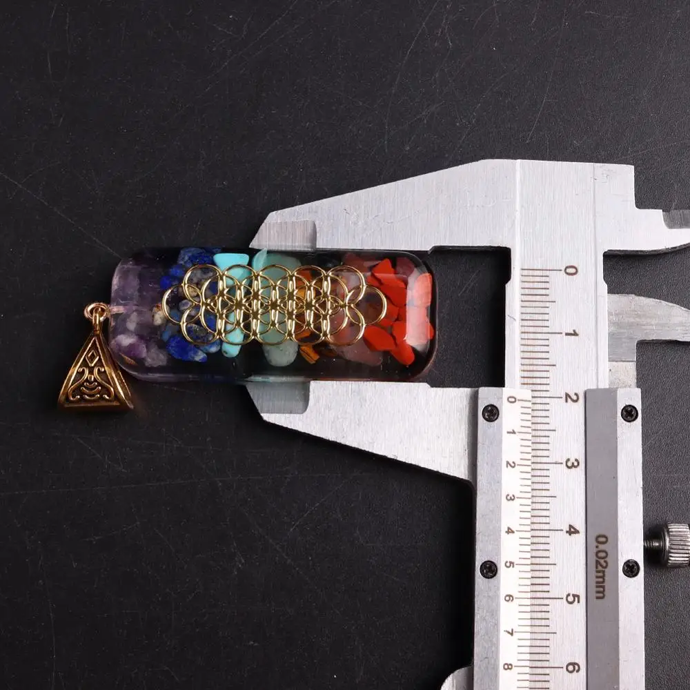 12 шт 50*20*10 мм чакра радиестезия Ожерелье Подвески рейки оргонит энергия маятник