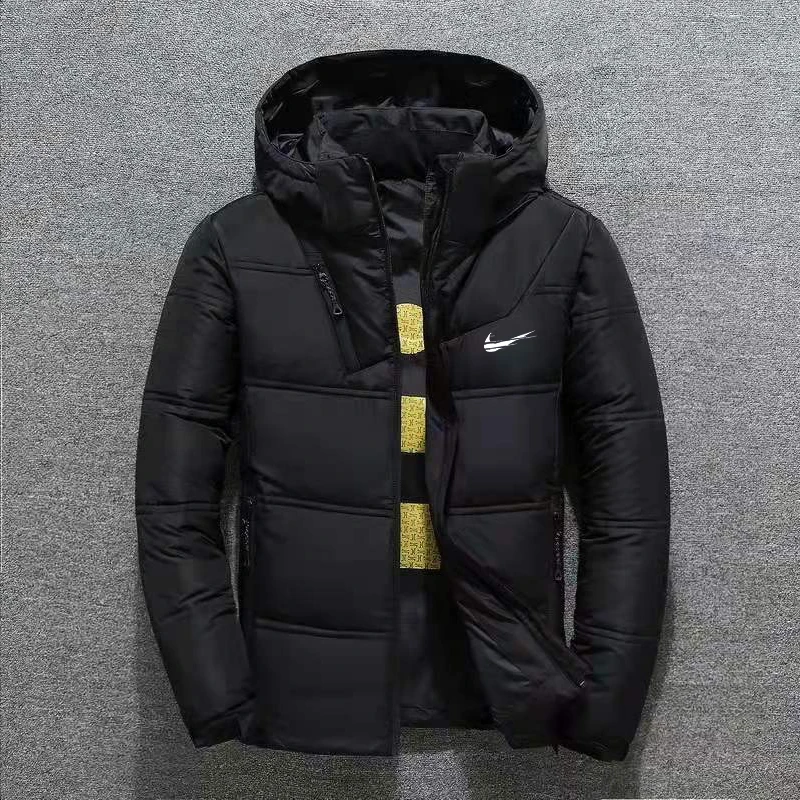 

Hooded Mens Jacket Duck Feather Cotton Windbreaker Windproof Parka Jacket Men Hooded Coat