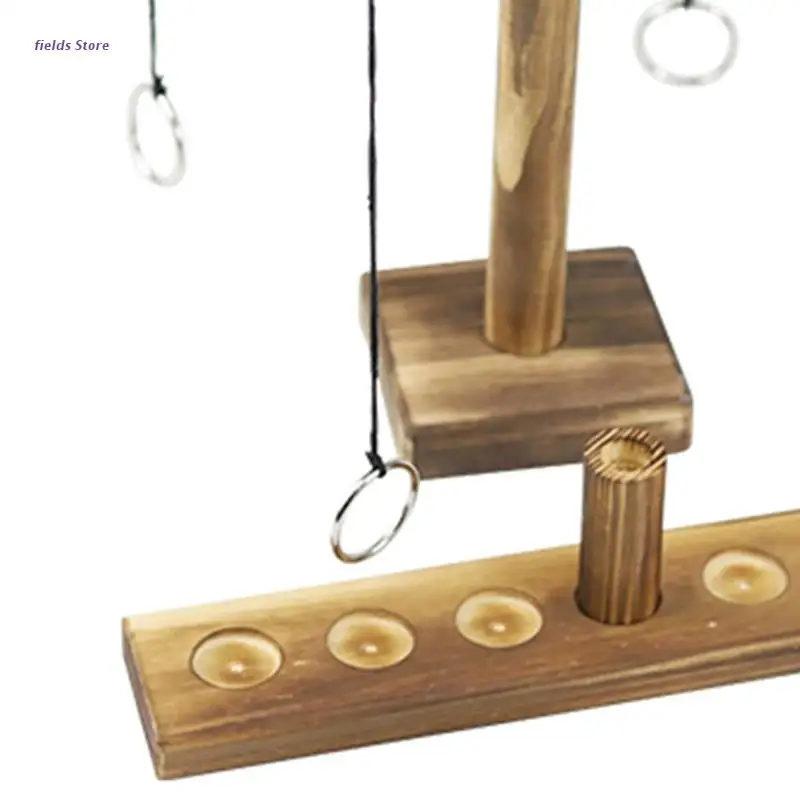 

1Set Wooden Board Game Set Sensory Ring Toss Game Indoor Party Game Board