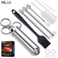 mlia 2oz marinade seasoning injector turkey meat injectors 304 stainless steel cooking syringe injection for bbq grill turkey