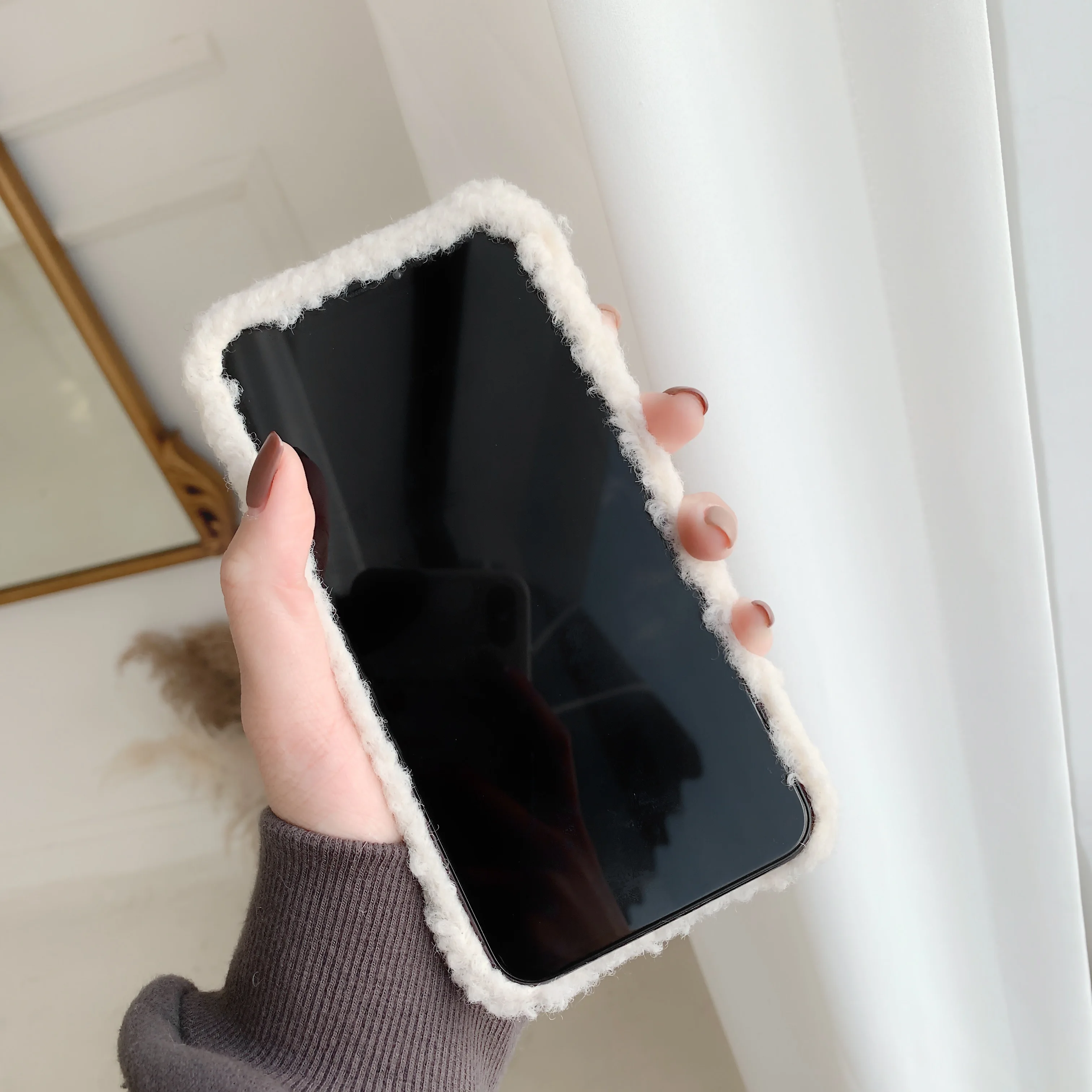 ORYKSZ чехол для телефона с теплым мехом вишневого медведя iPhone 11 Pro Max X XS XR 7 8 6 6s Plus