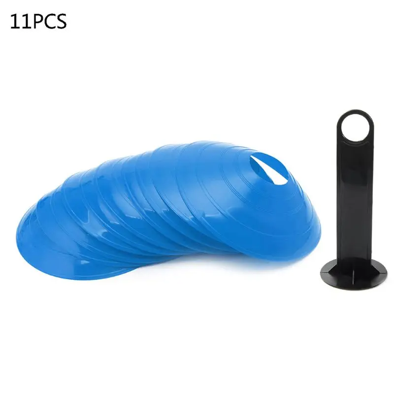 

11 Pack Soccer Cones Disc Cone Sets with Holder and Bag for Training