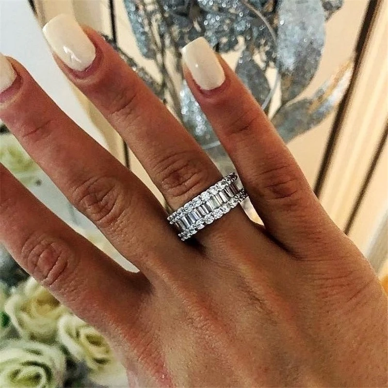 Кольцо вечное обещание ручной работы из 100% настоящего серебра 925 пробы с цирконом