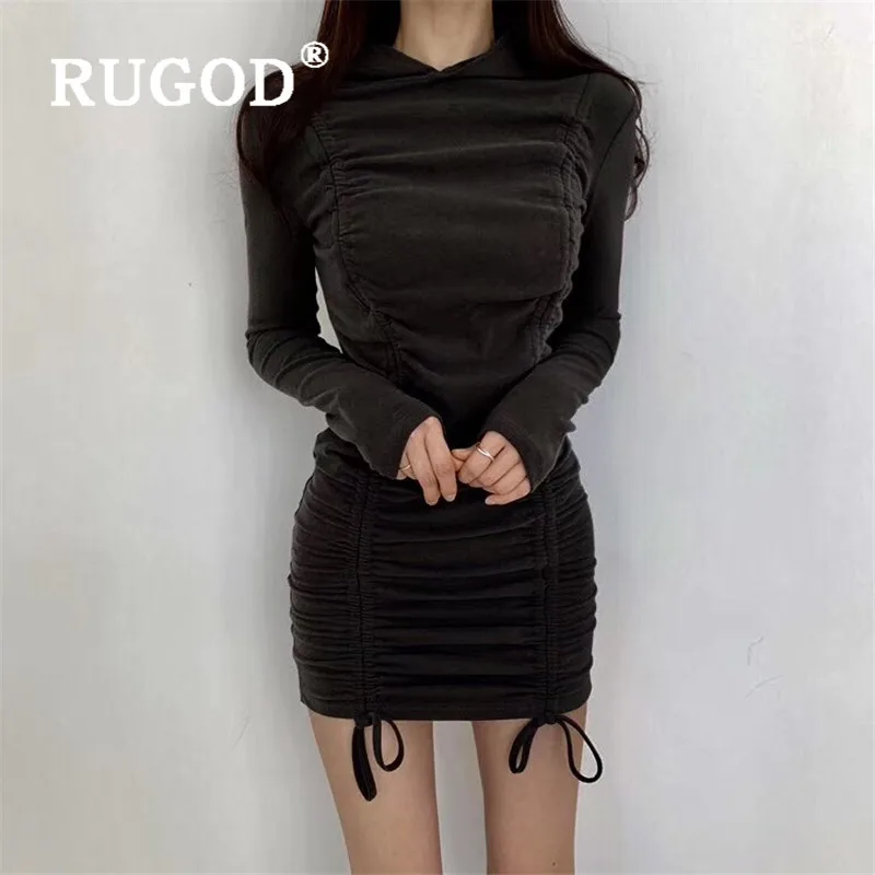 Женское облегающее мини-платье RUGOD вечерние Клубные облегающие платья с