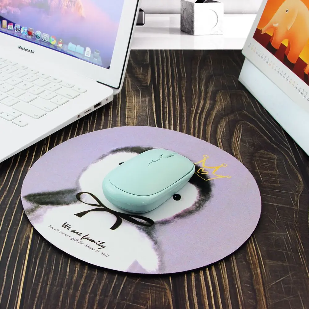 Милый круглый Настольный коврик для мыши CHUYI резиновый игровой маленький