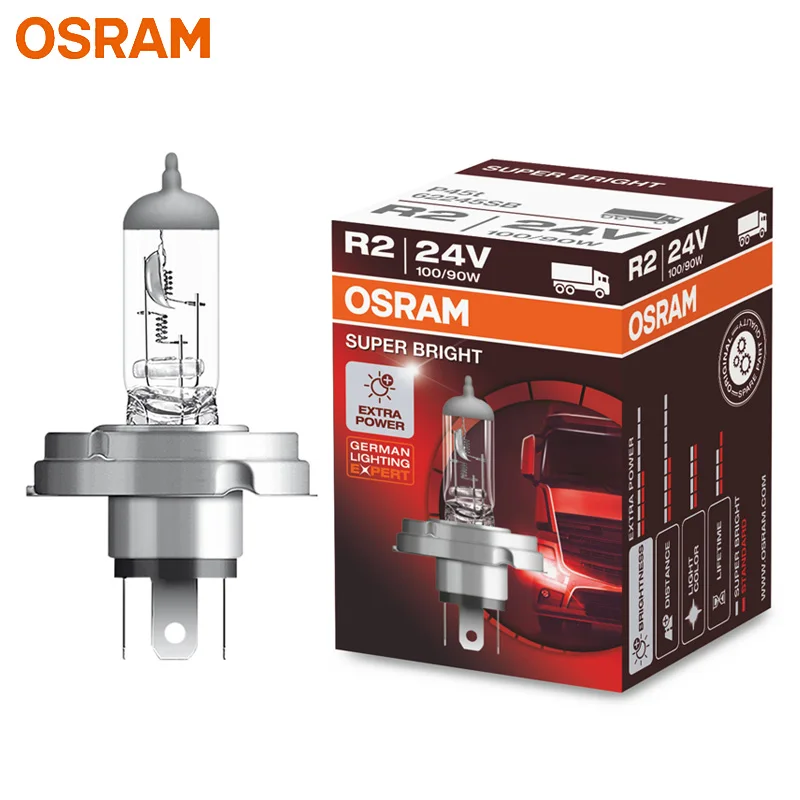 OSRAM H4 R2 P45t 24 в супер яркая лампа для грузовика оригинальная фара 100/90 Вт галогенная