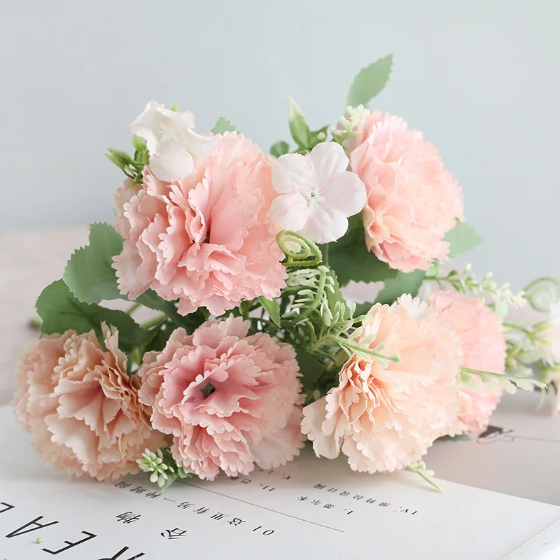 

Living Room Hallway Wedding Decoration Artificial Artificial Flower Mother's Day Gift 7 Spring Carnation Artificial Flowers