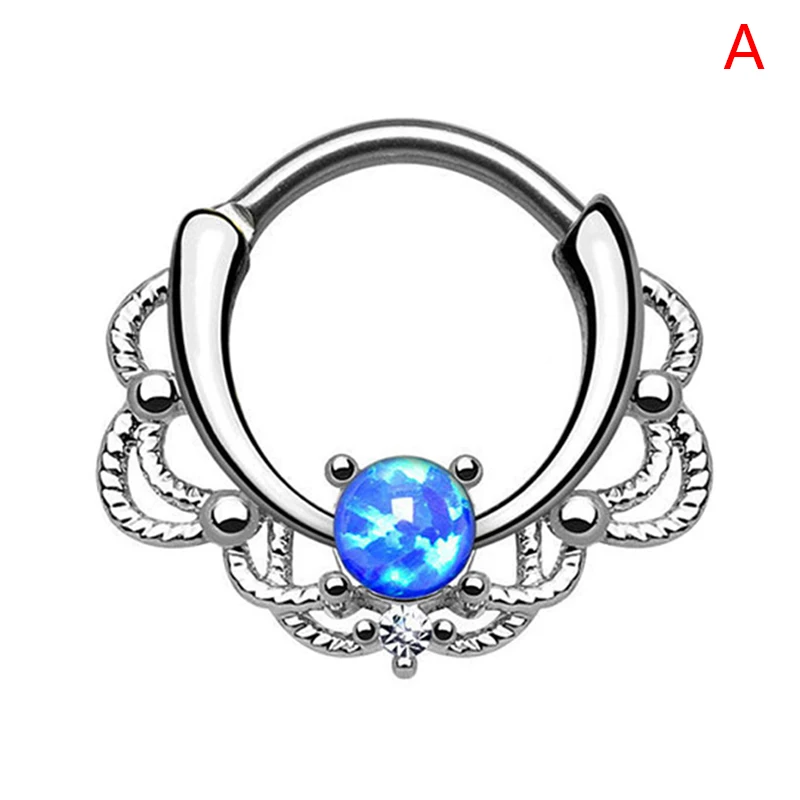 1PC Real Pierced Nose Ear Rings Gem Cartilage Tragus Conch Piercing Jewelry Septum Helix Clicker | Украшения и аксессуары