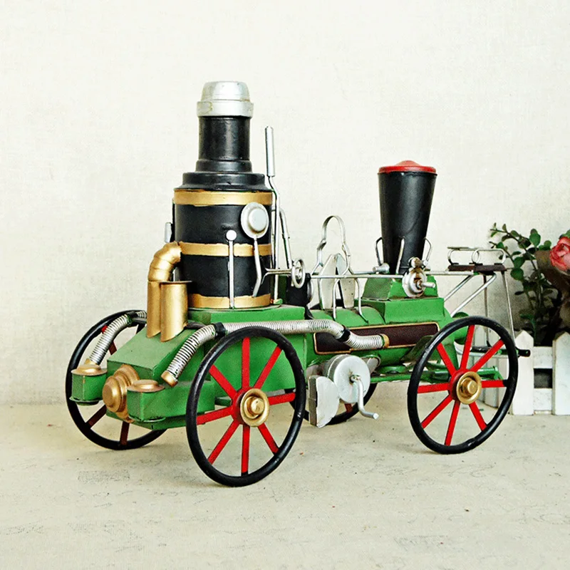 

Children New Year Gifts Car Model Figurines For Home Decoration Retro Steam Train Ornament KIds Toys Nostalgic Furnishing Crafts