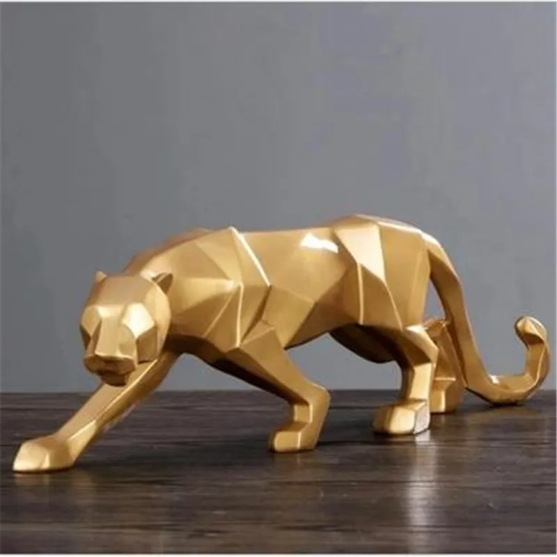 

European Moderne Geometry Leopard Craft Creative Abstraction Animal Sculpture Desk Ornaments Home Decoration Accessories M22