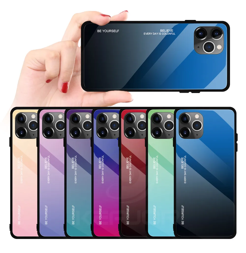 Чехол из закаленного стекла для Iphone 11 Pro Max 2019 чехол-накладка на заднюю панель