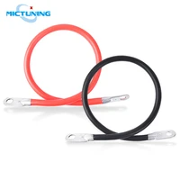 mictuning 4awg 24 inch battery inverter cables set 1 black 1 red wires with 38 lugs for solar rv car marine boat motorcycle