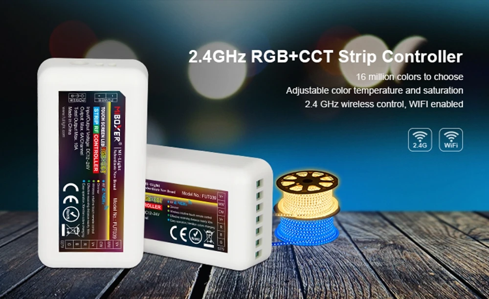 Milight FUT039 РЧ с регулируемой яркостью RGB CCT 2A* 5CH светодиодный контроллер для RGB/RGBCW/RGBWW/RGB+ CCT светодиодные ленты/Лампы/Светильники DC12-24V