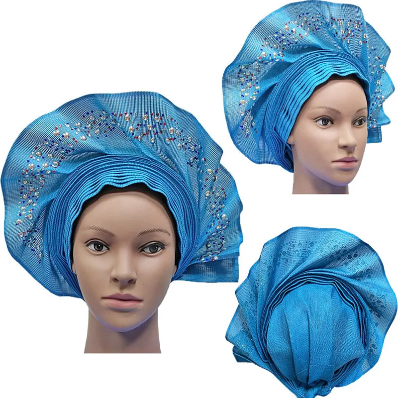 Головной убор Aso Oke Gele в африканском стиле высококачественная нигерийская