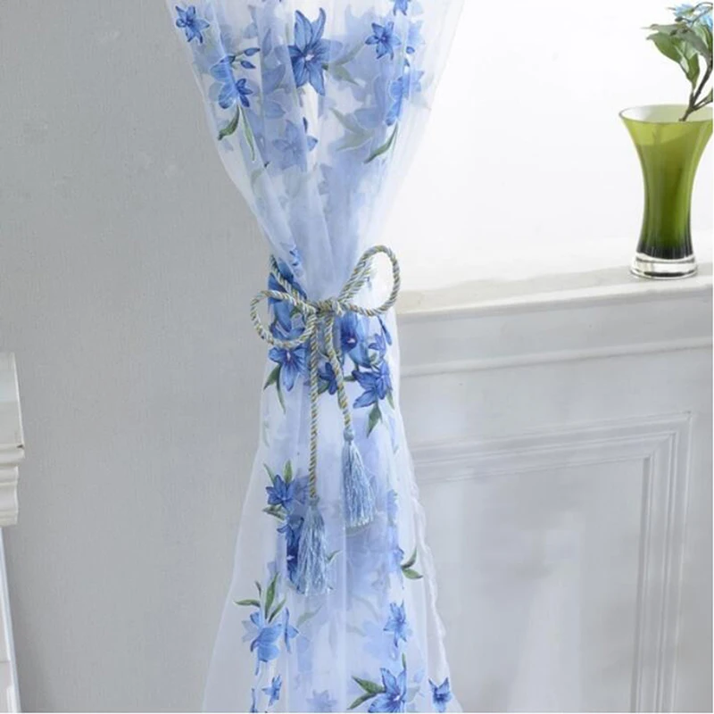 Новинка занавески с цветами элегантный вышитые отвесные для Гостиная занавес