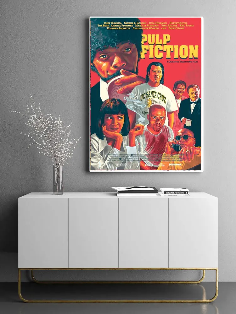 M360 Pulp Fiction Film Fabric Poster 24x36 12x18inch Wall Pictures Decoration | Дом и сад