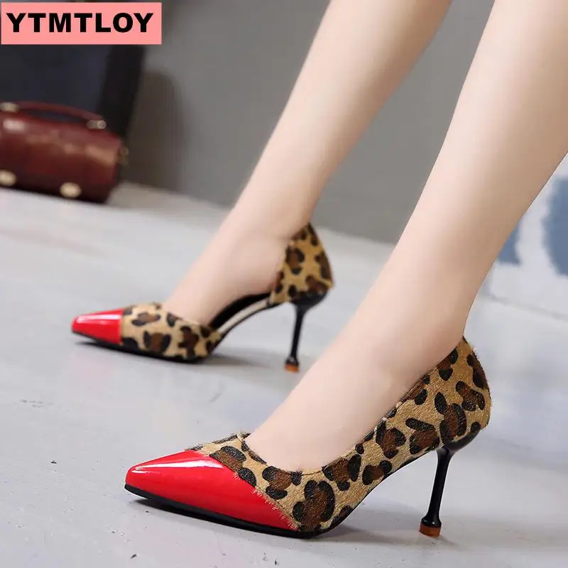 Женская обувь с острым носком на каблуке шпильке в Корейском стиле однотонная