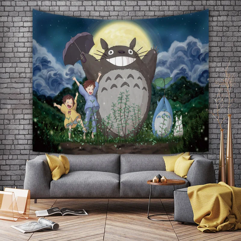 Аниме гобелен мультфильм Тоторо подвесная ткань для общежития фоновая спальни
