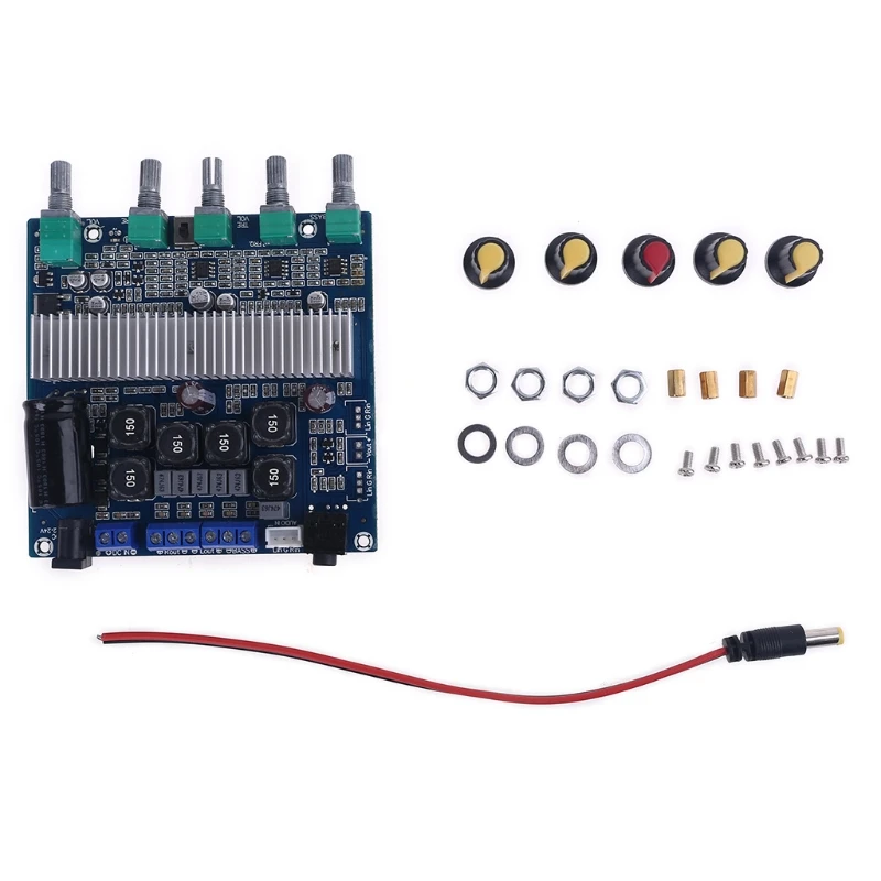 

2*50W+100W Bluetooth 5.0 TPA3116D2 Power Subwoofer Amplifier Board 2.1 Channel Digital Audio Stereo Equalizer AUX Amp